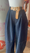 Load image into Gallery viewer, Italian Barrel-Leg Jeans – Dark Blue Denim