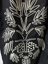 Load image into Gallery viewer, Black Embroidered Midi Dress – Boho Elegance