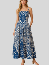 Load image into Gallery viewer, Blue & White Maxi Dress