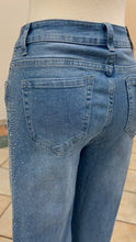 Load image into Gallery viewer, Italian Crystal-Studded Wide Leg Jeans – Light Wash