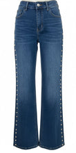 Load image into Gallery viewer, Straight-leg Italian jeans with side studs – front view