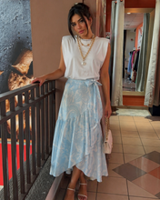 Load image into Gallery viewer, Paisley Print Skirt - Blue