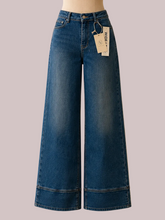 Load image into Gallery viewer, High-Waisted Wide-Leg Jeans – Dark Denim
