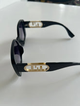 Load image into Gallery viewer, Black &amp; Gold Oversized Sunglasses
