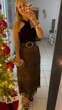 Load image into Gallery viewer, Fringe Midi Skirt - Brown
