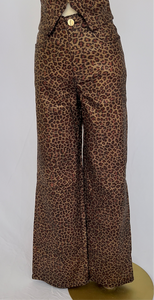 Leopard Print Wide-Leg Pants