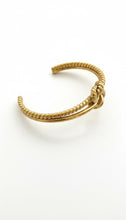 Load image into Gallery viewer, Gold Stainless Steel Knot Cuff Bracelet | Modern Minimalist Jewelry
