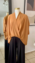 Load image into Gallery viewer, Elegant Draped Wrap Blouse – Camel
