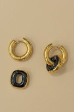Load image into Gallery viewer, Bold Gold &amp; Black Link Earrings – 2-in-1 Versatile Set
