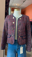 Load image into Gallery viewer, Pre Loved - Red, Navy &amp; White Tweed Jacket
