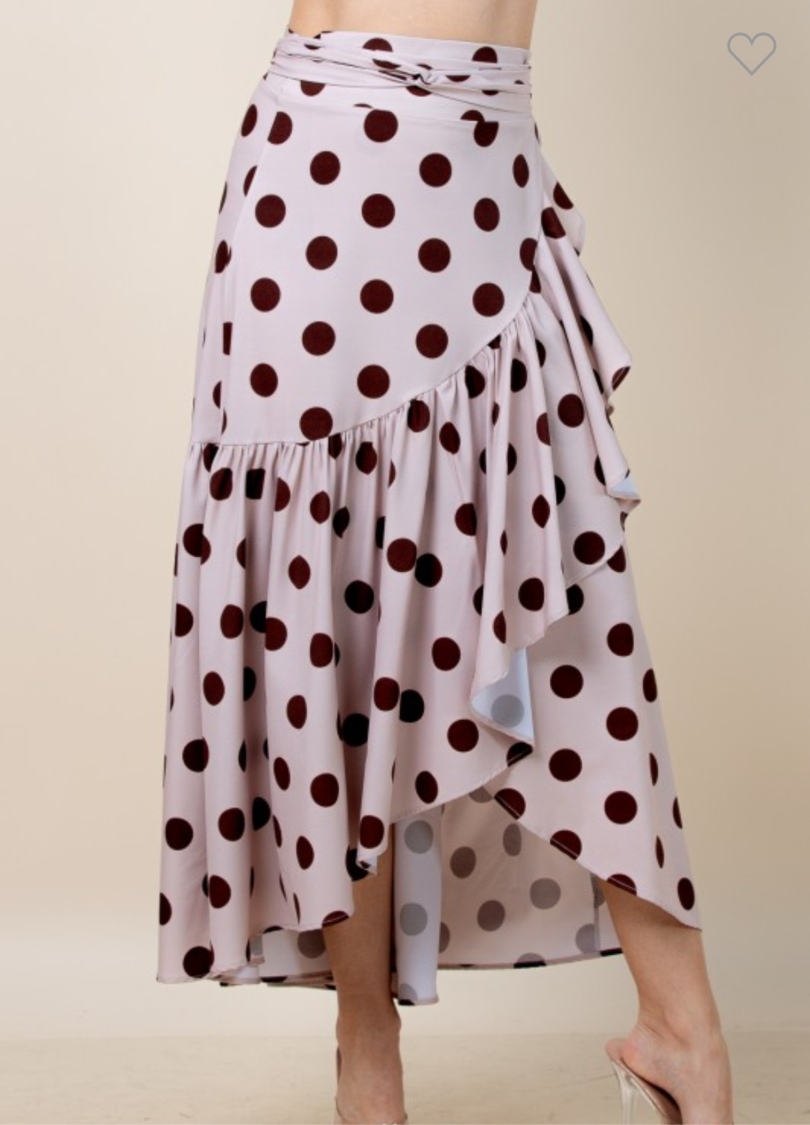 Chocolate Polka Dot Wrap Skirt