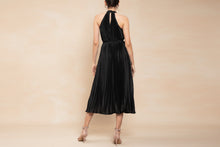 Load image into Gallery viewer, Pleated Halter Neck Midi Dress
