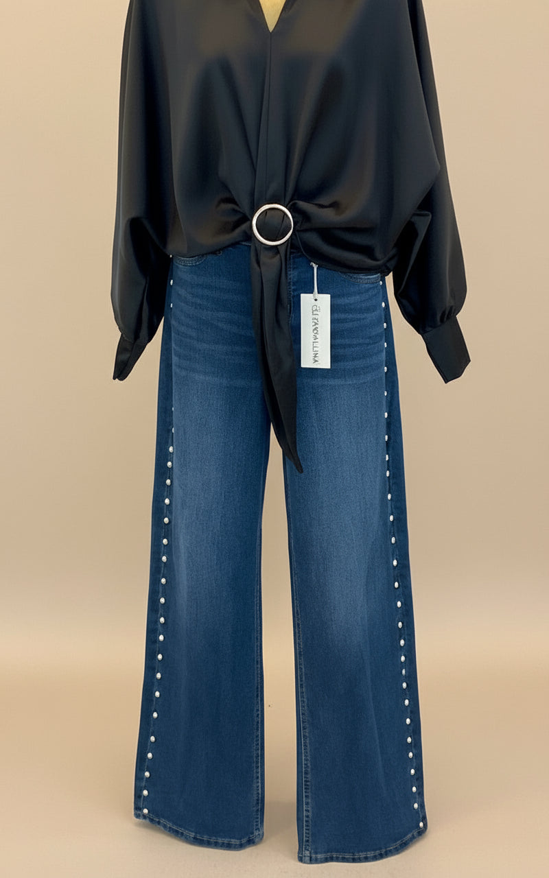 Straight Jeans with Studs – Italian Brand