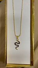 Load image into Gallery viewer, Gold Plated Snake Pendant &amp; Necklace
