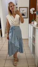 Load image into Gallery viewer, Wrap Around Skirt Polka Dots - Dusty Blue
