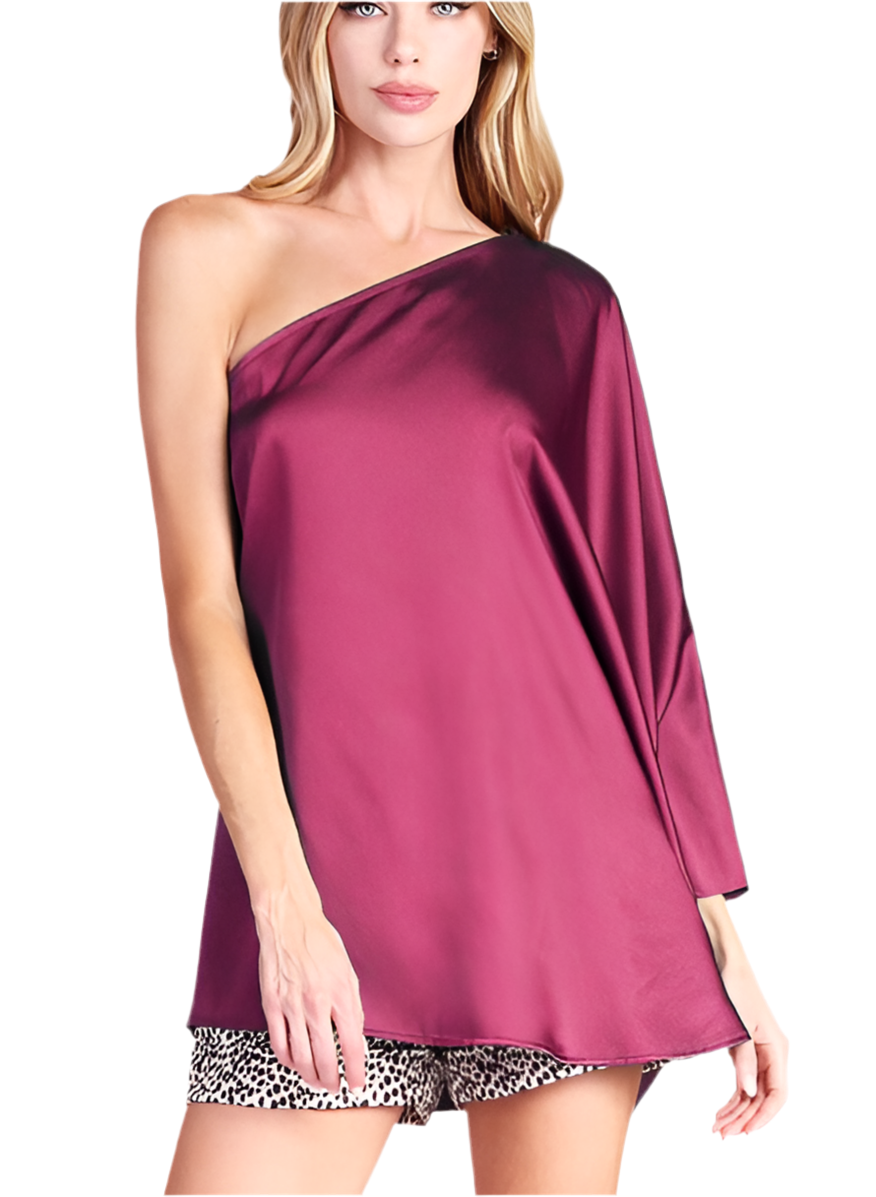 Satin One Sleeve Top
