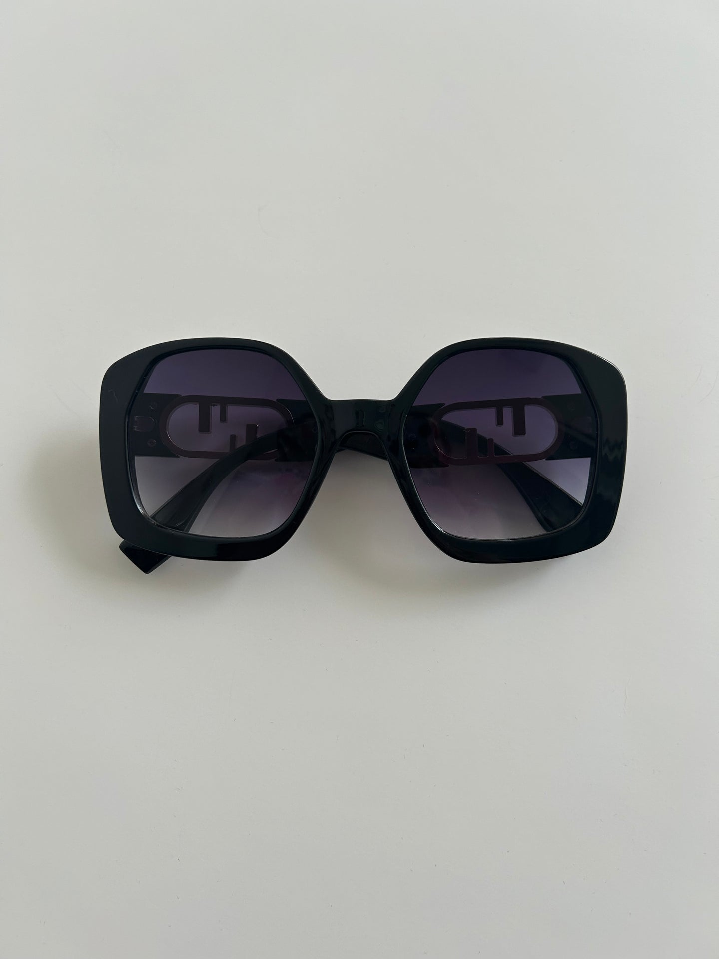 Black & Gold Oversized Sunglasses
