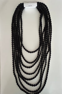 Fabric Layered Long Necklace