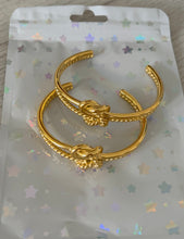 Load image into Gallery viewer, Gold Stainless Steel Knot Cuff Bracelet | Modern Minimalist Jewelry
