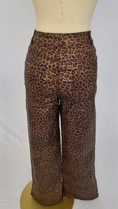 Leopard Print Wide-Leg Pants