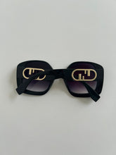 Load image into Gallery viewer, Black &amp; Gold Oversized Sunglasses
