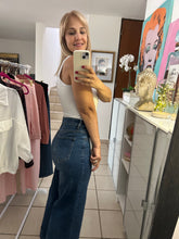 Load image into Gallery viewer, High-Waisted Wide-Leg Jeans – Dark Denim
