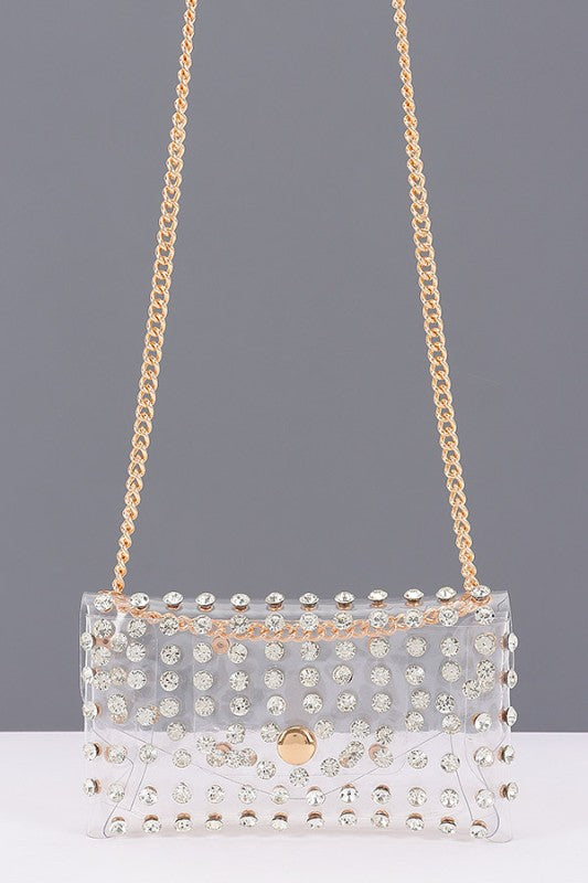 Clear Rhinestone Mini Bag