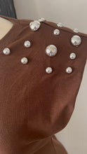 Load image into Gallery viewer, Studded Sleeveless Padded Top - Chocolate

