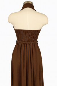 Brown Linen Maxi Dress