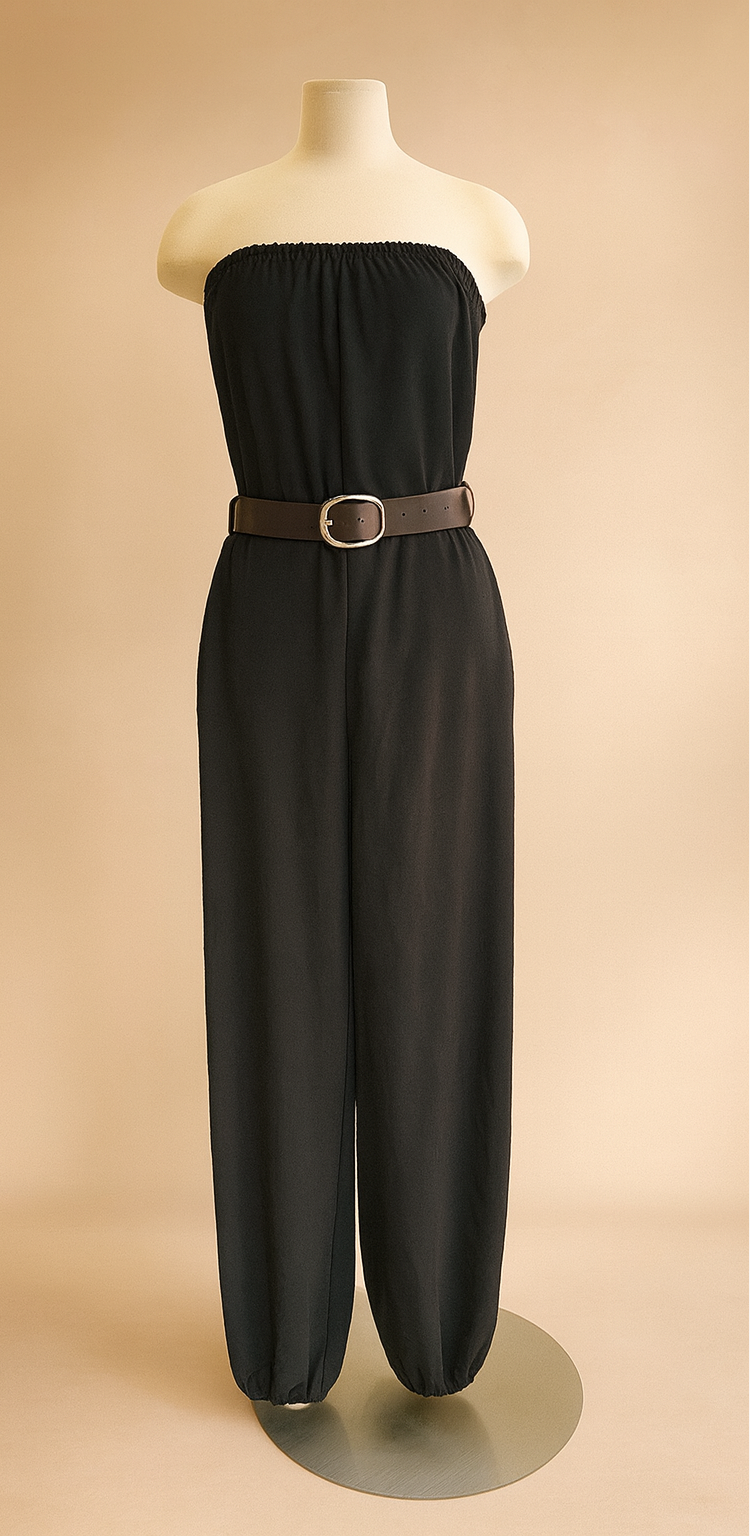 Black Joger Jumpsuit - Made in Italy