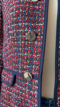 Load image into Gallery viewer, Pre Loved - Red, Navy &amp; White Tweed Jacket
