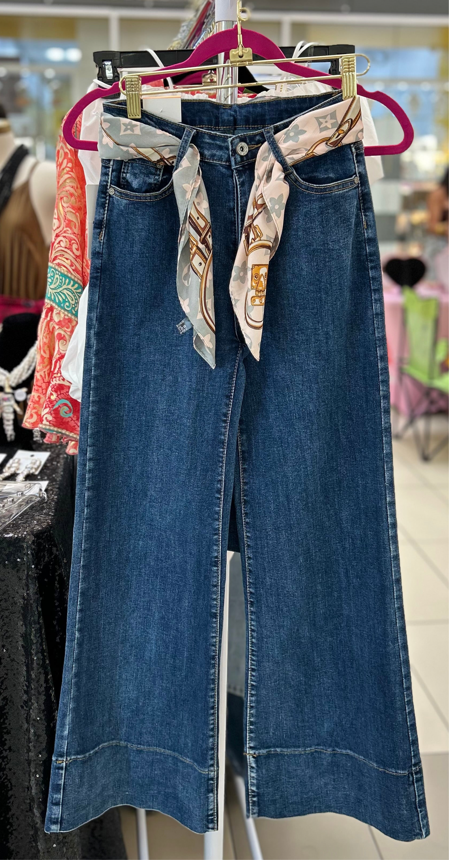 Wide-Leg Denim Pants - Made in Italy