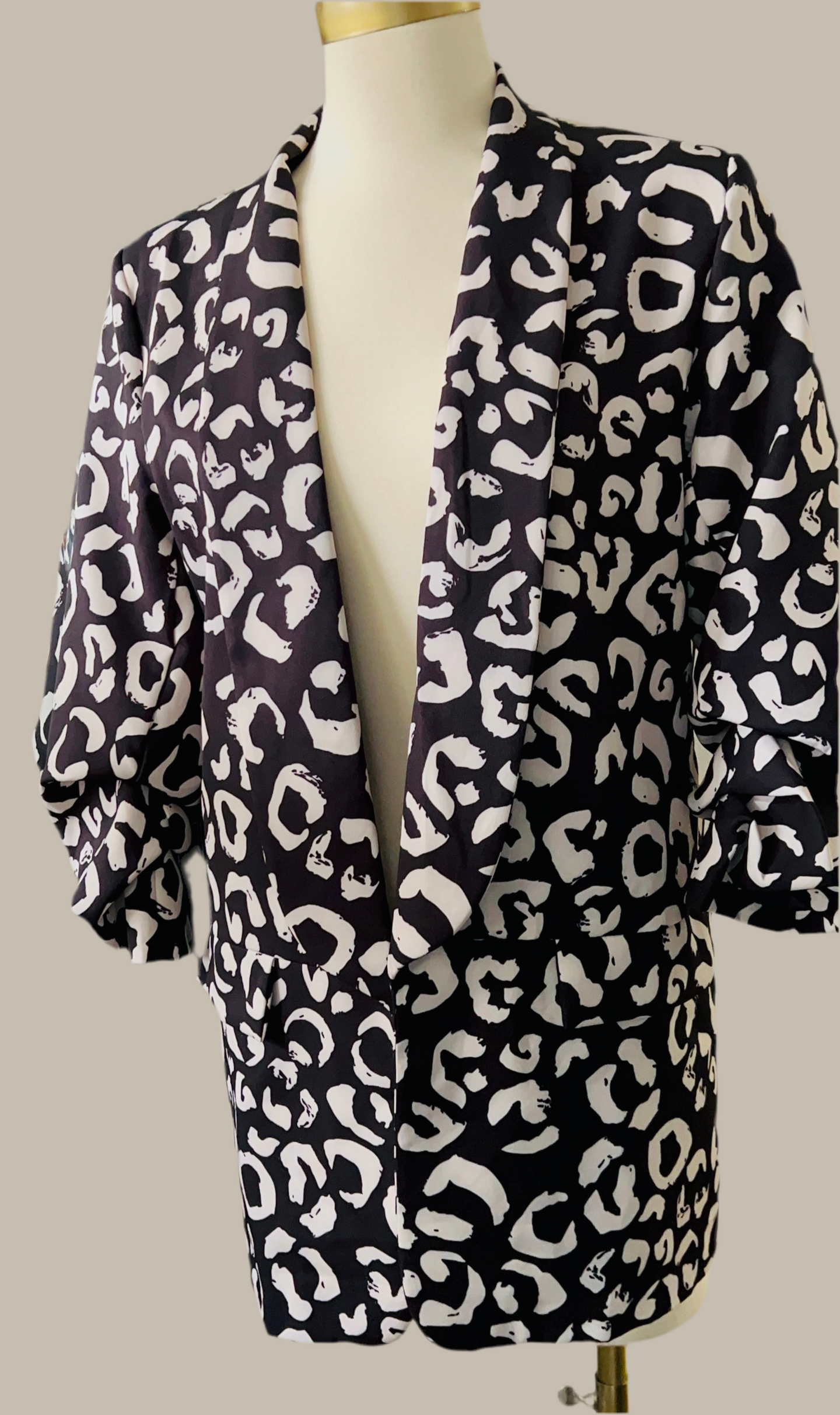 Oversized BW Print Blazer - Italian One Size