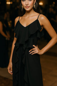 Black Ruffle Two-Piece Set – Made in Italy