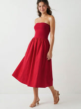 Load image into Gallery viewer, Women's Tube Top Maxi Dress - Red
