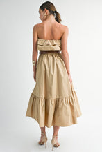 Load image into Gallery viewer, Strapless Ruffle Midi Dress
